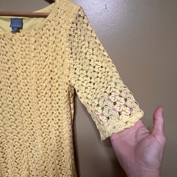 Rabbit Rabbit Rabbit Yellow Mid Length Lace Overlay Dress - Picture 4 of 10